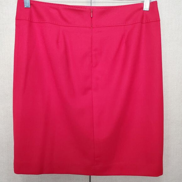 Talbots Petites Red Wool Blend Lined Back-Zip Skirt Size 8P - Picture 2 of 4